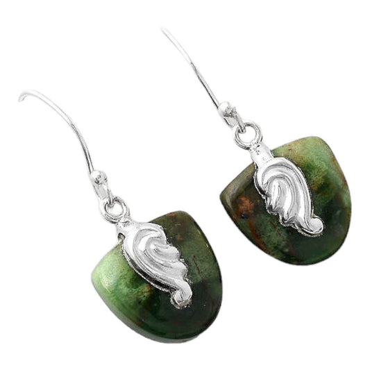 Turkish Rainforest Chrysocolla Earrings E-1137 SDE86852