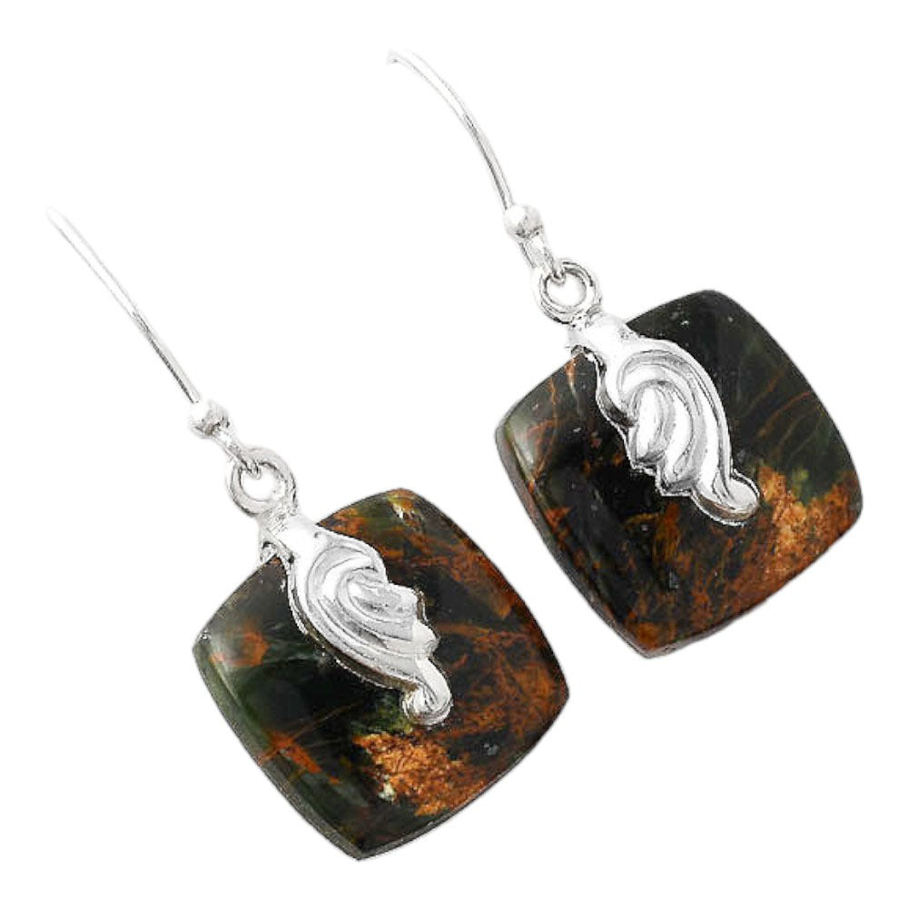 Turkish Rainforest Chrysocolla Earrings E-1137 SDE86854