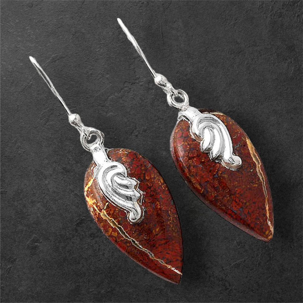 Natural Red Moss Agate Earrings E-1137 SDE86858