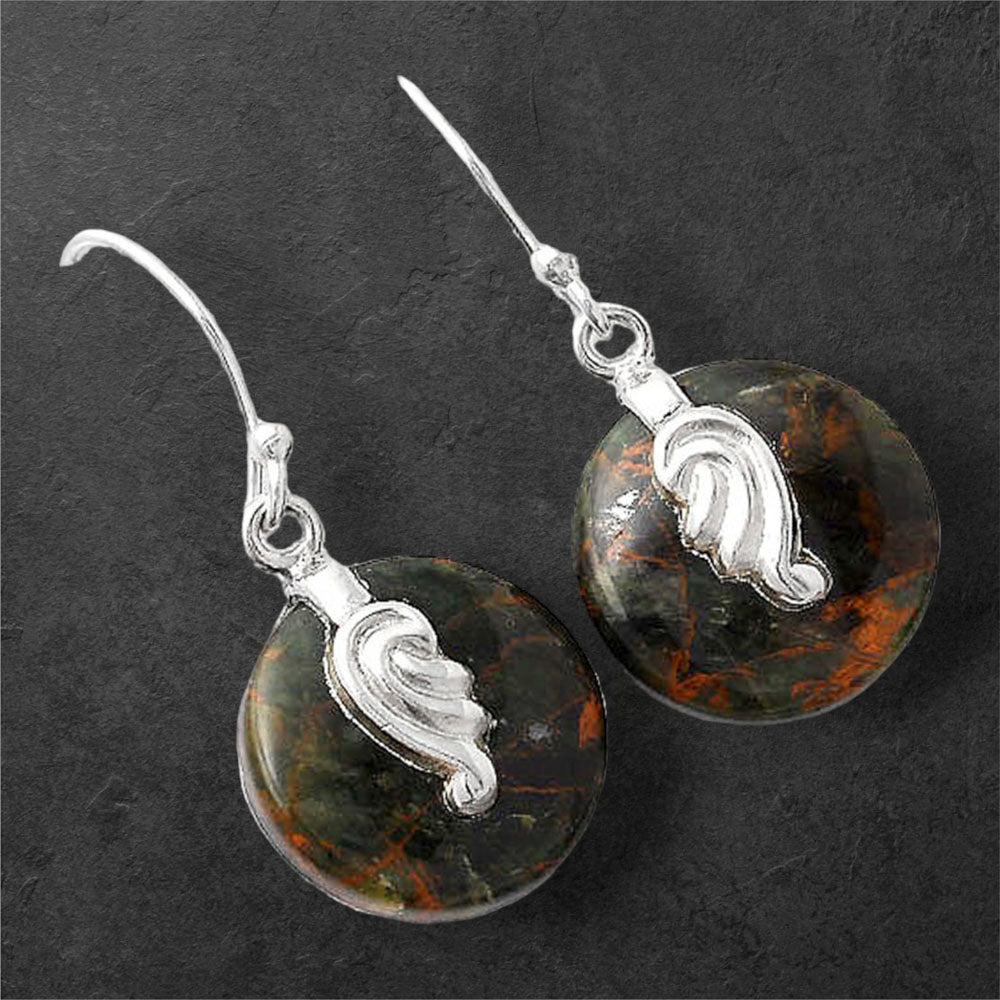 Turkish Rainforest Chrysocolla Earrings E-1137 SDE86864