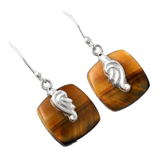 Natural Blue Tiger Eye Earrings E-1137 SDE86866