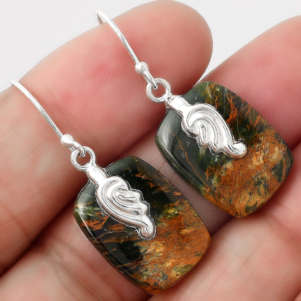 Turkish Rainforest Chrysocolla Earrings E-1137 SDE86869