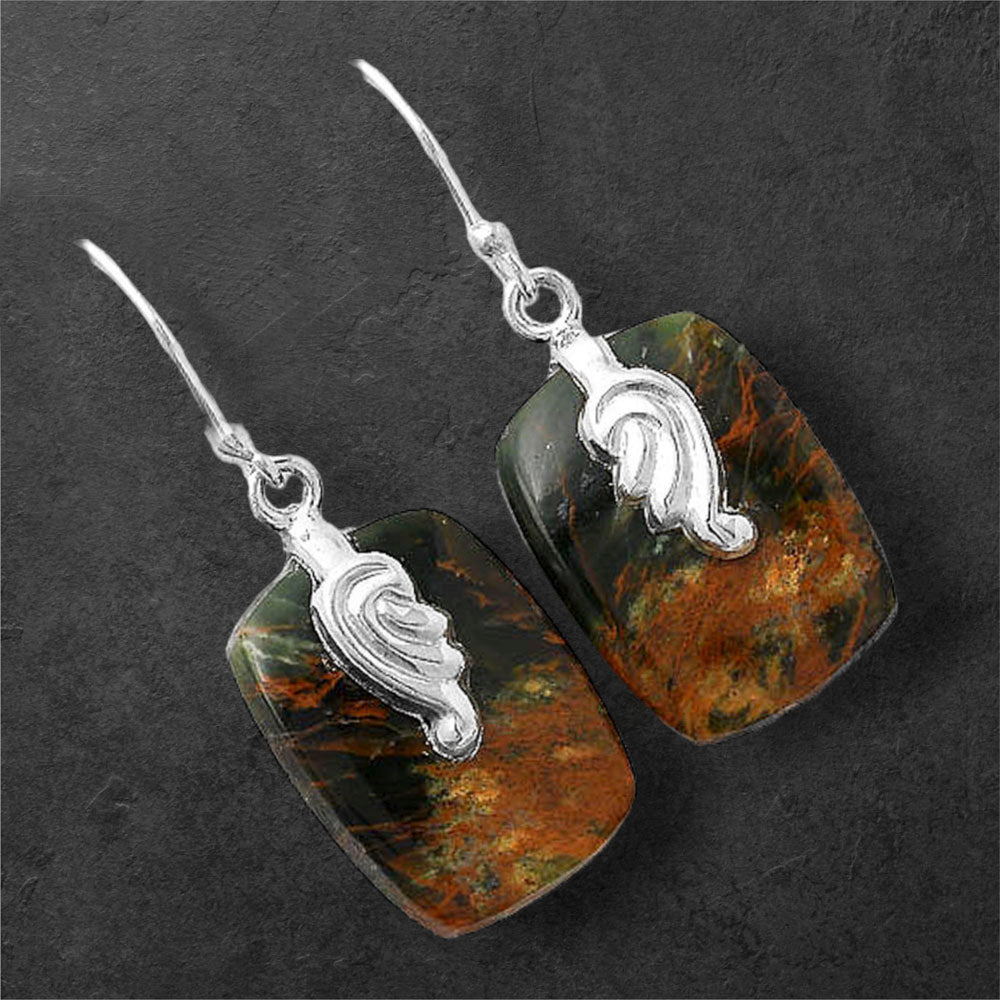 Turkish Rainforest Chrysocolla Earrings E-1137 SDE86869