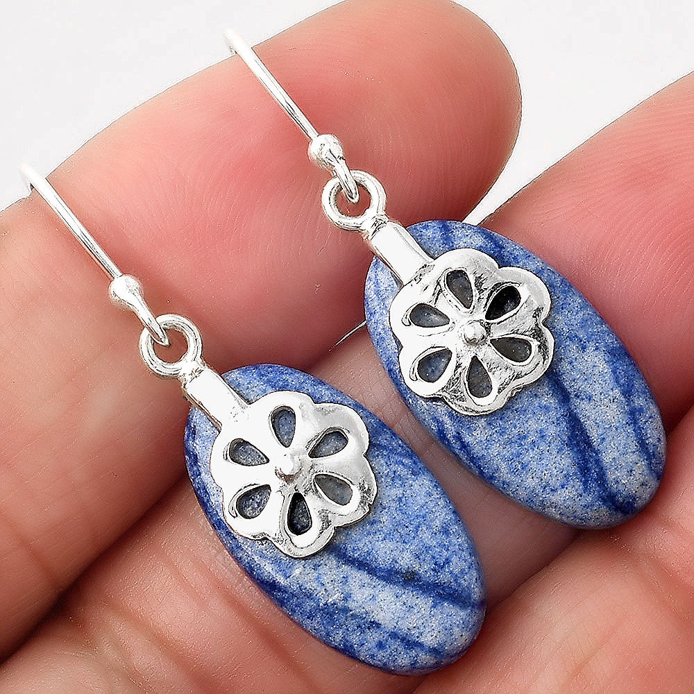 Natural Dumortierite Quartz Earrings E-1137 SDE86876