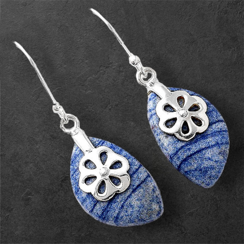Natural Dumortierite Quartz Earrings E-1137 SDE86896