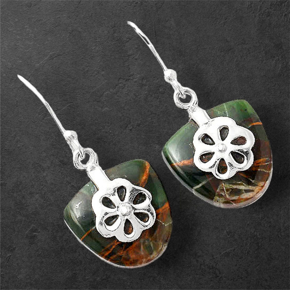 Turkish Rainforest Chrysocolla Earrings E-1137 SDE86901