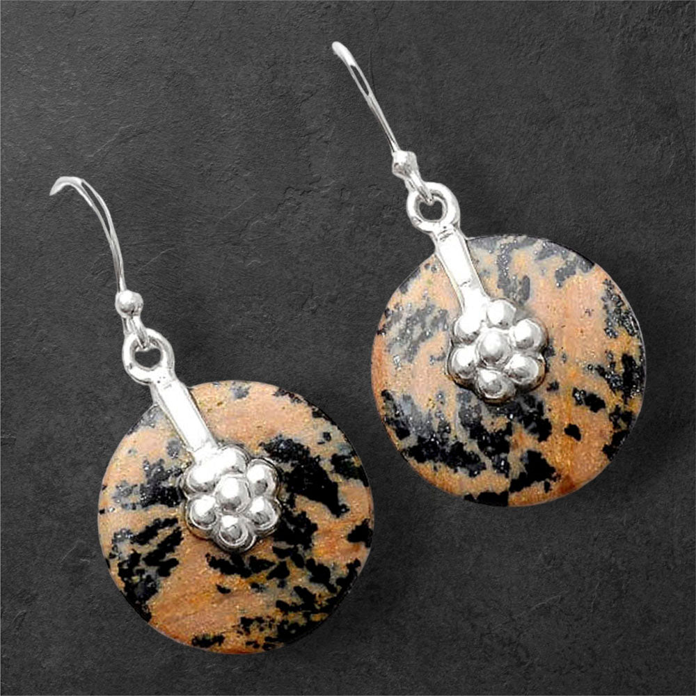 Natural Russian Honey Dendrite Opal Earrings E-1137 SDE86907