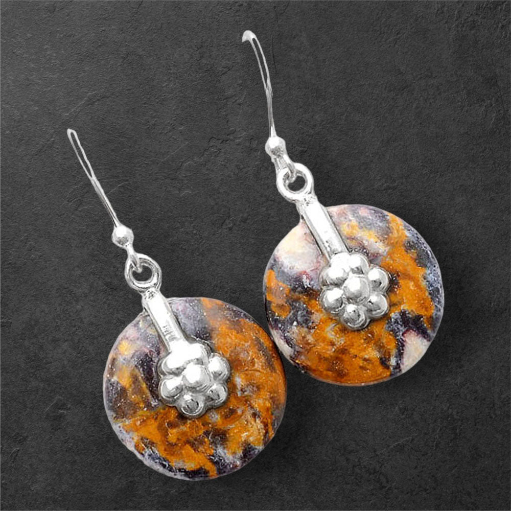 Natural Indian Blanket Jasper Earrings E-1137 SDE86911