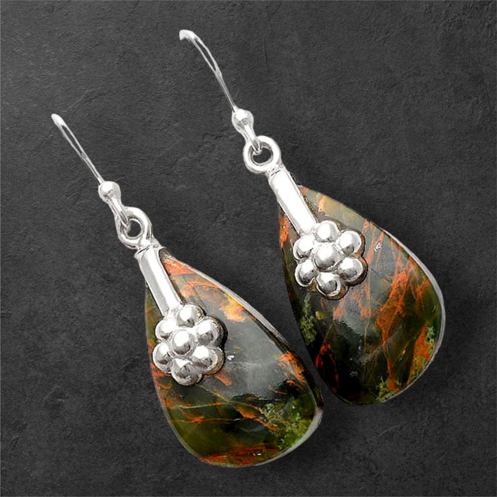 Turkish Rainforest Chrysocolla Earrings E-1137 SDE86927