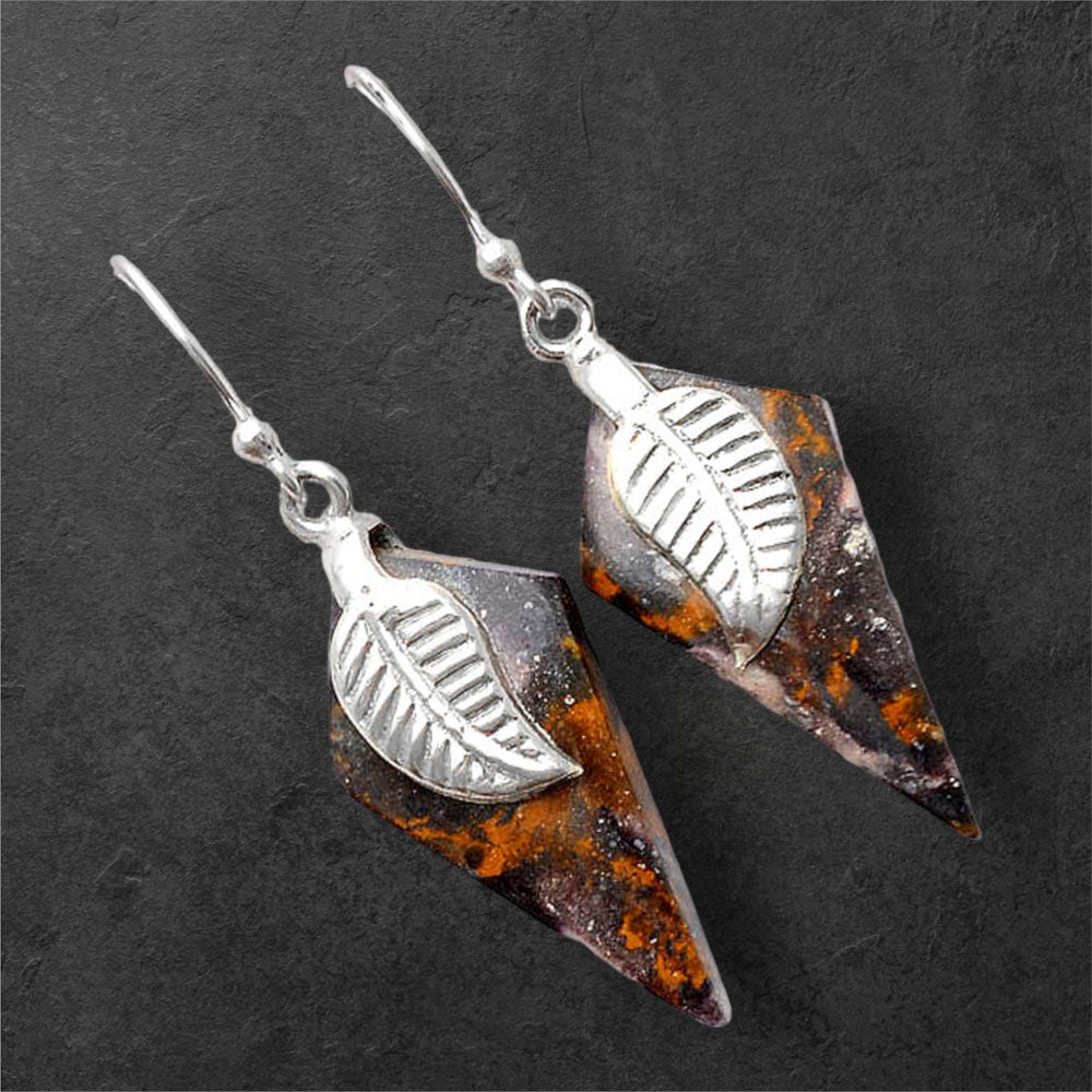 Natural Indian Blanket Jasper Earrings E-1137 SDE86943