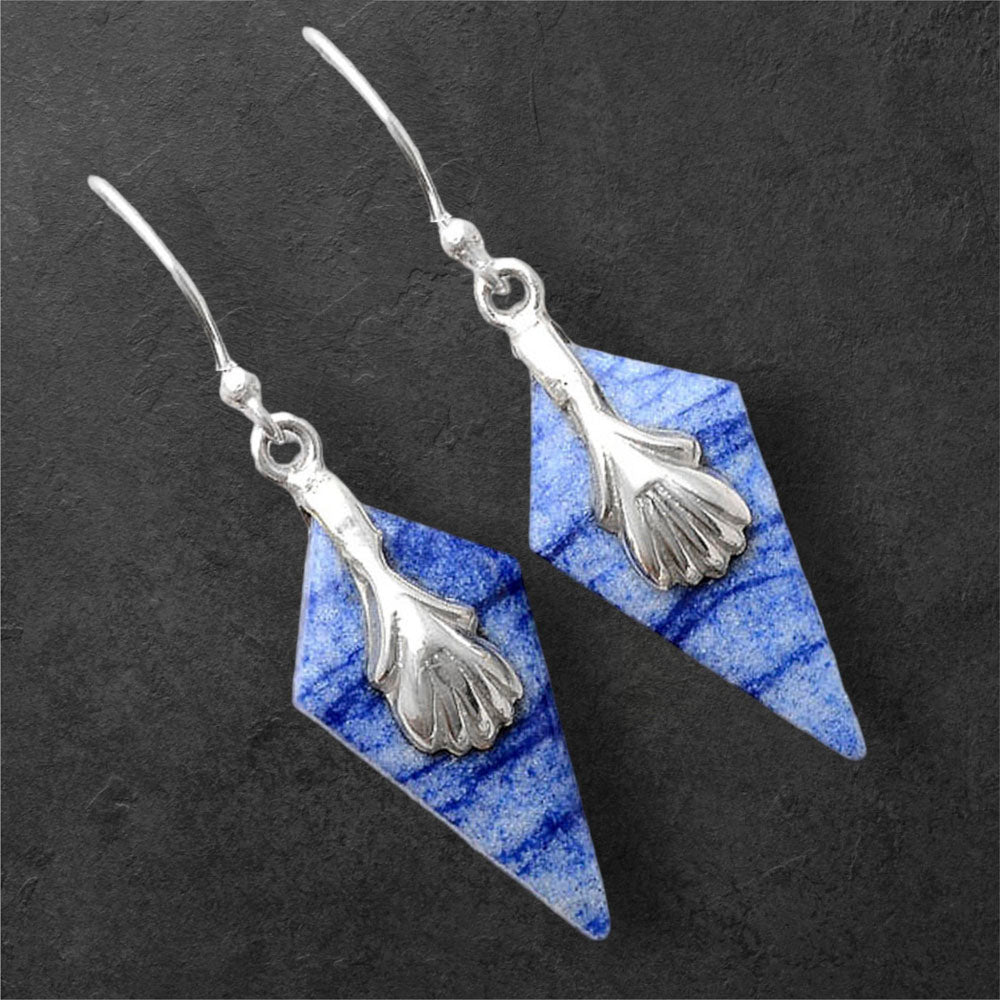 Natural Dumortierite Quartz Earrings E-1137 SDE86964