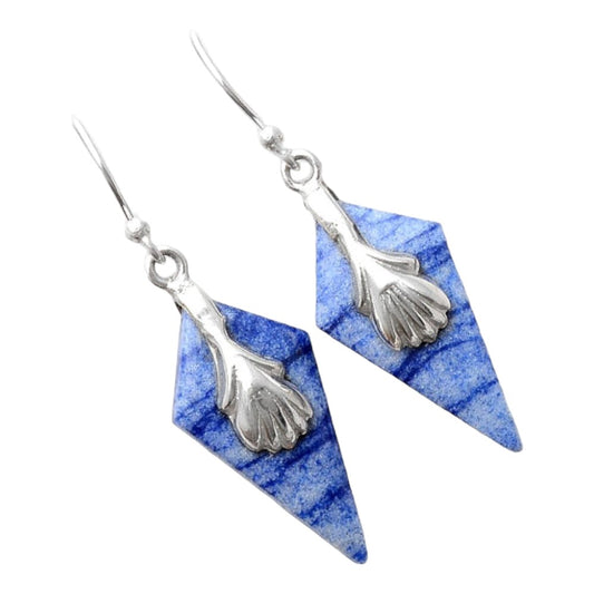 Natural Dumortierite Quartz Earrings E-1137 SDE86964