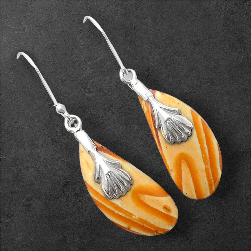 Natural Snake Skin Jasper Earrings E-1137 SDE86972