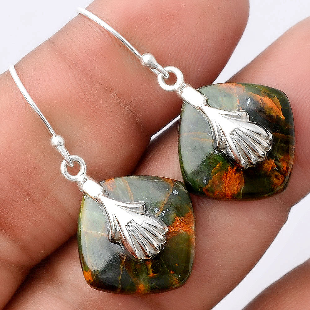 Turkish Rainforest Chrysocolla Earrings E-1137 SDE86974