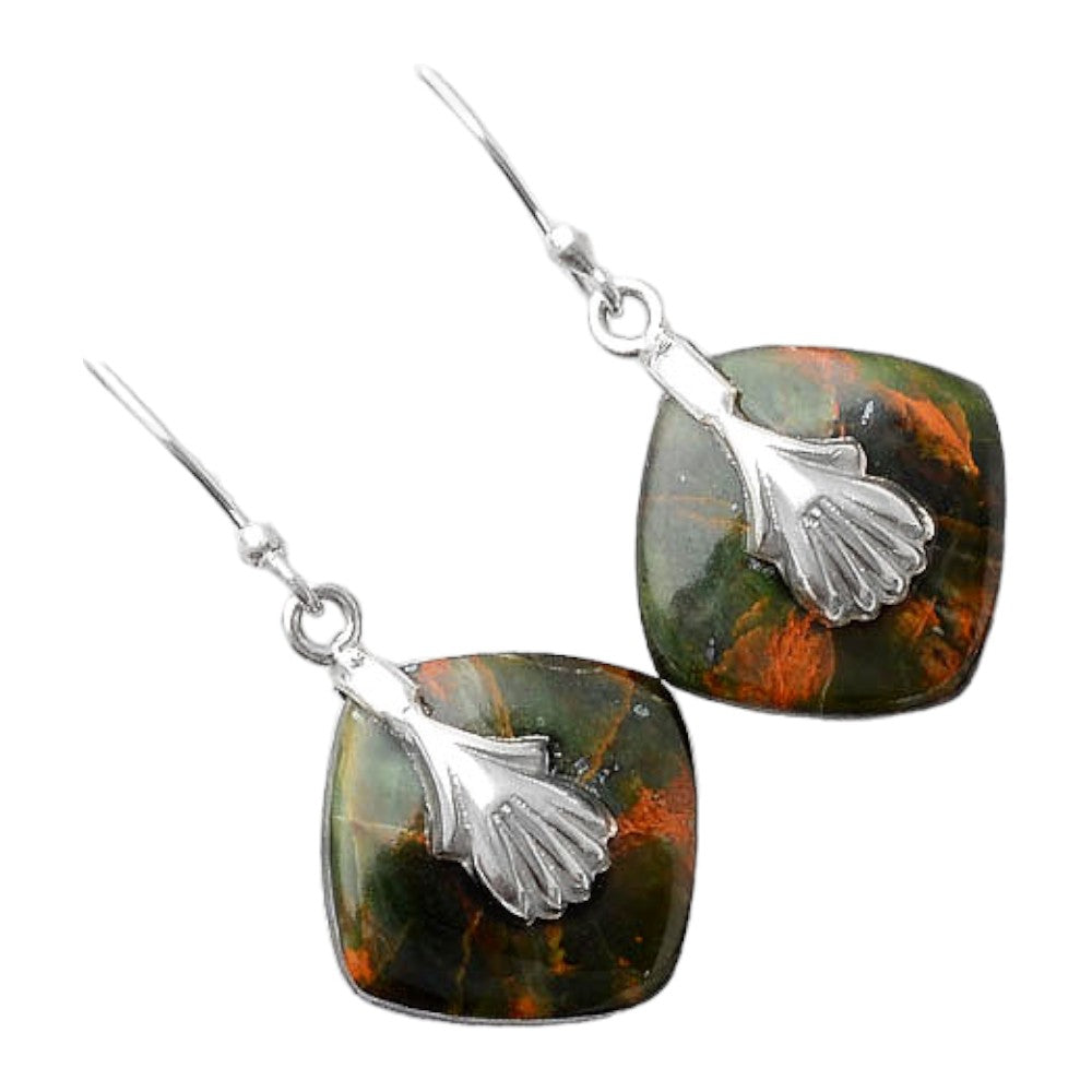 Turkish Rainforest Chrysocolla Earrings E-1137 SDE86974