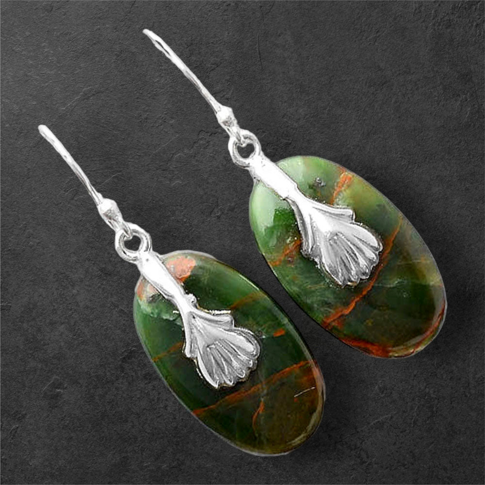 Turkish Rainforest Chrysocolla Earrings E-1137 SDE86985