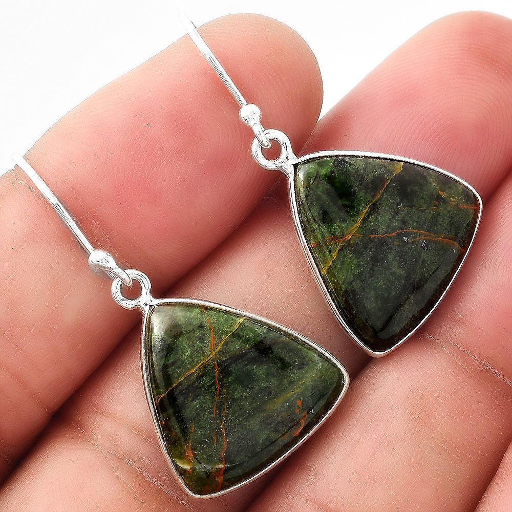 Turkish Rainforest Chrysocolla Earrings E-1001 SDE87008