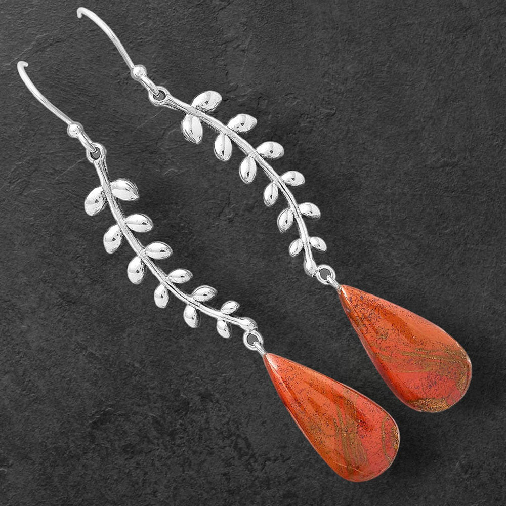 Natural Red Moss Agate Earrings E-1238 SDE87069
