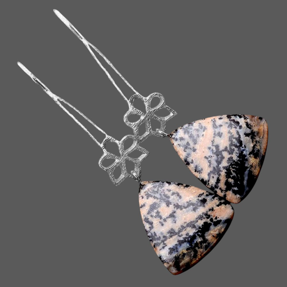 Russian Honey Dendrite Opal Matte Finish Earrings E-1205 SDE87720