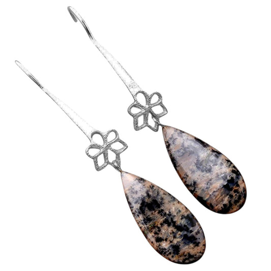 Russian Honey Dendrite Opal Matte Finish Earrings E-1205 SDE87721