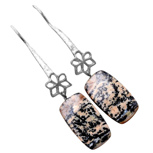 Russian Honey Dendrite Opal Matte Finish Earrings E-1205 SDE87722