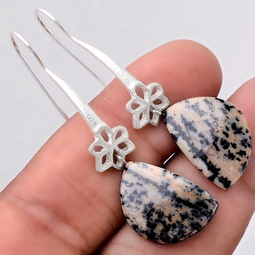 Russian Honey Dendrite Opal Matte Finish Earrings E-1205 SDE87725