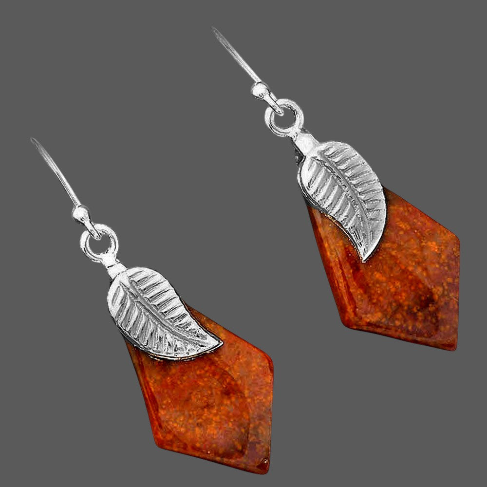 Natural Red Moss Agate Earrings E-1137 SDE87735