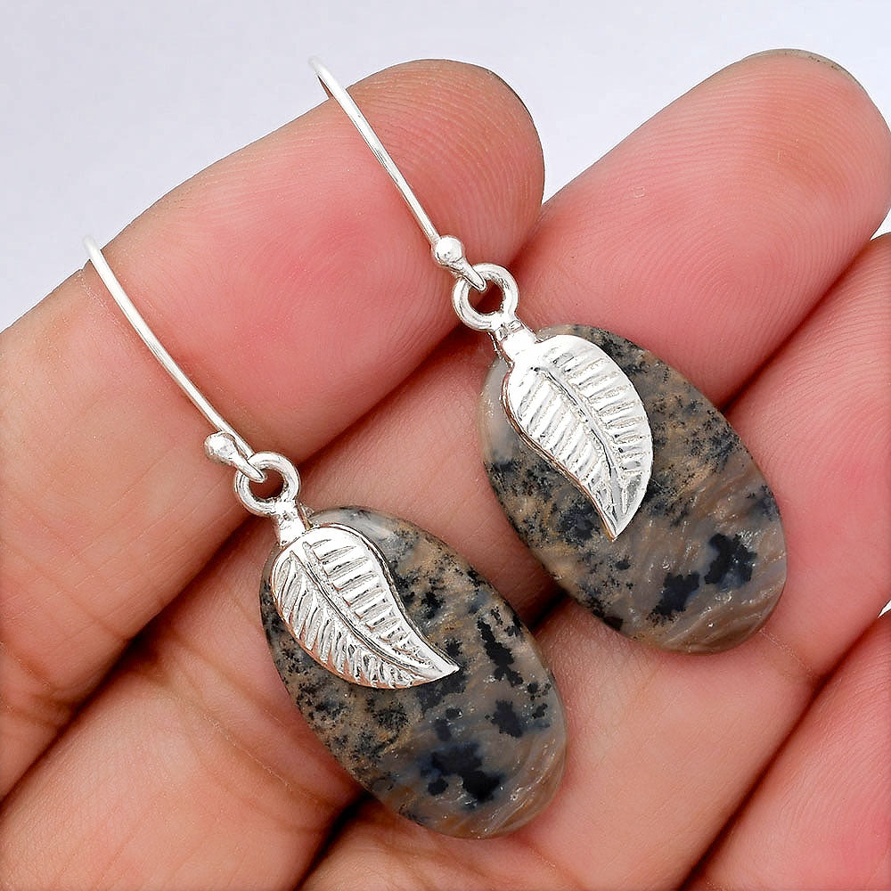 Natural Russian Honey Dendrite Opal Earrings E-1137 SDE87745