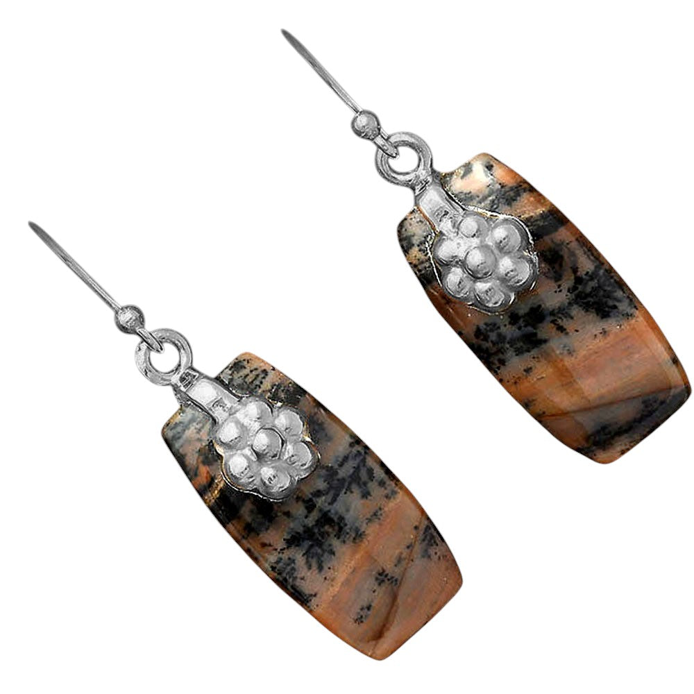 Natural Russian Honey Dendrite Opal Earrings E-1137 SDE87748