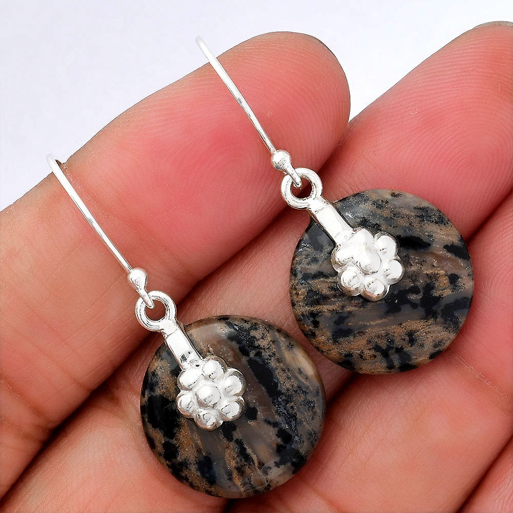Natural Russian Honey Dendrite Opal Earrings E-1137 SDE87752