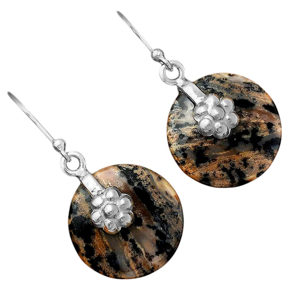 Natural Russian Honey Dendrite Opal Earrings E-1137 SDE87752
