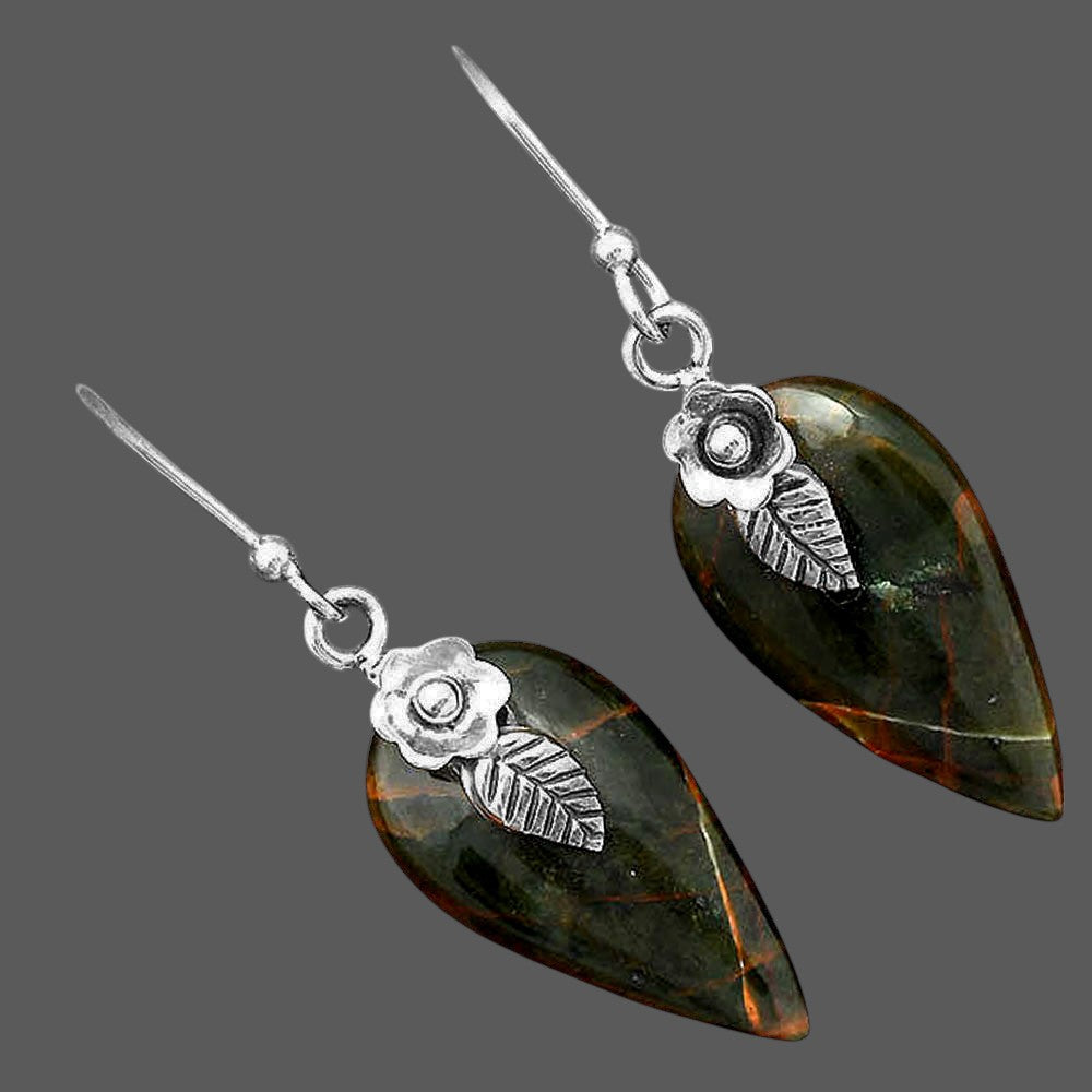 Turkish Rainforest Chrysocolla Earrings E-1137 SDE87765