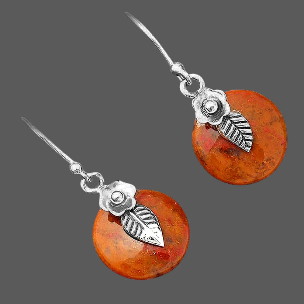 Natural Red Moss Agate Earrings E-1137 SDE87767