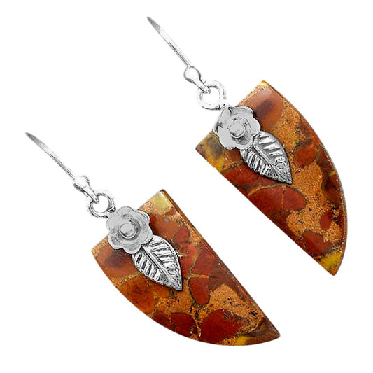 Natural Rhyolite - Rainforest Jasper Earrings E-1137 SDE87779