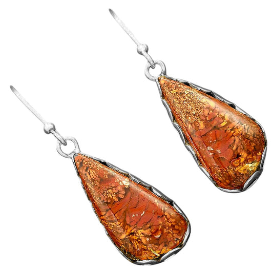Natural Red Moss Agate Earrings E-1113 SDE87784