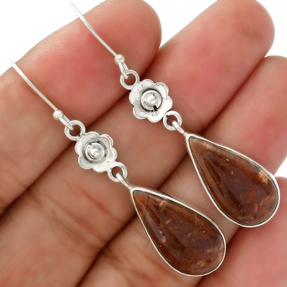 Natural Red Moss Agate Earrings E-1237 SDE87788