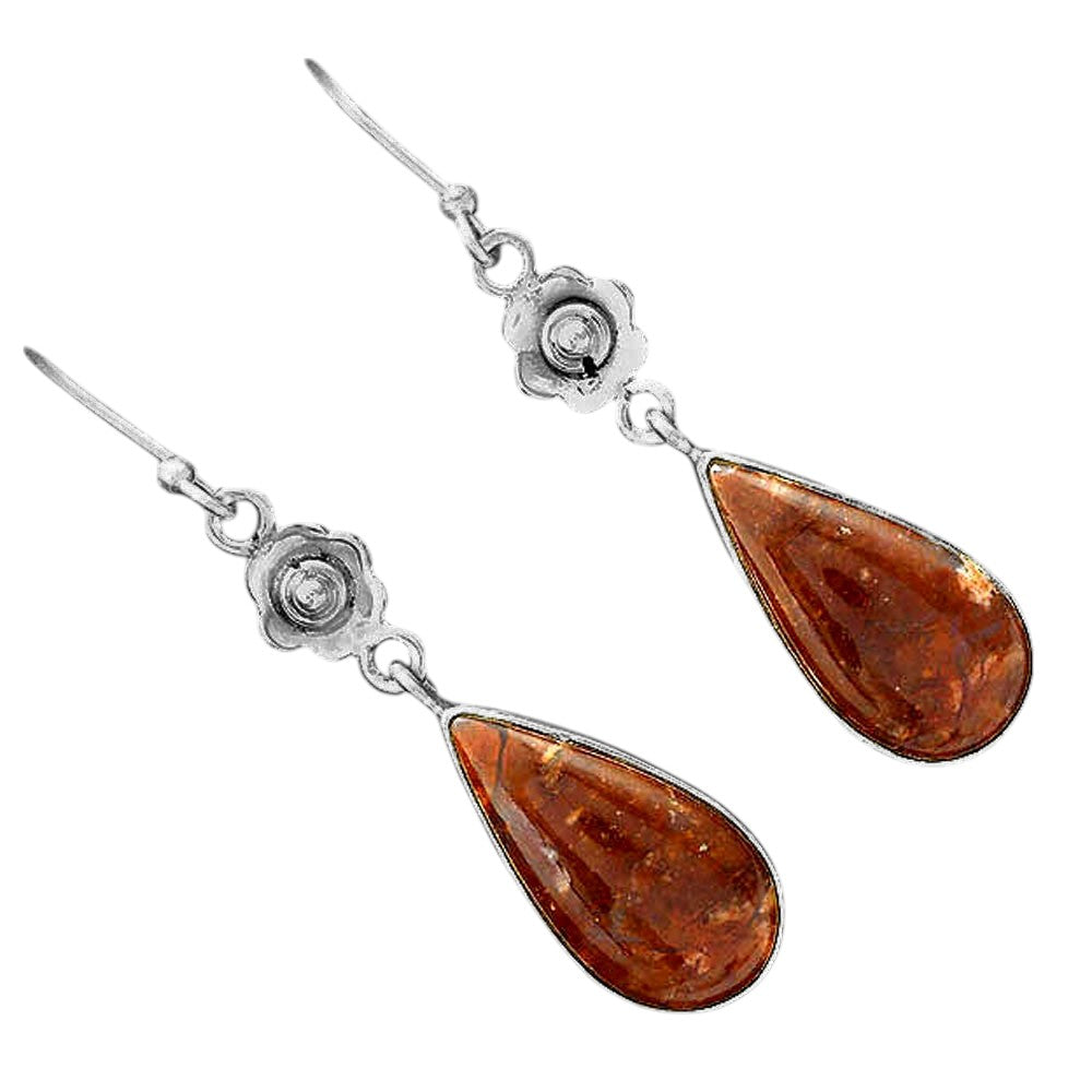 Natural Red Moss Agate Earrings E-1237 SDE87788