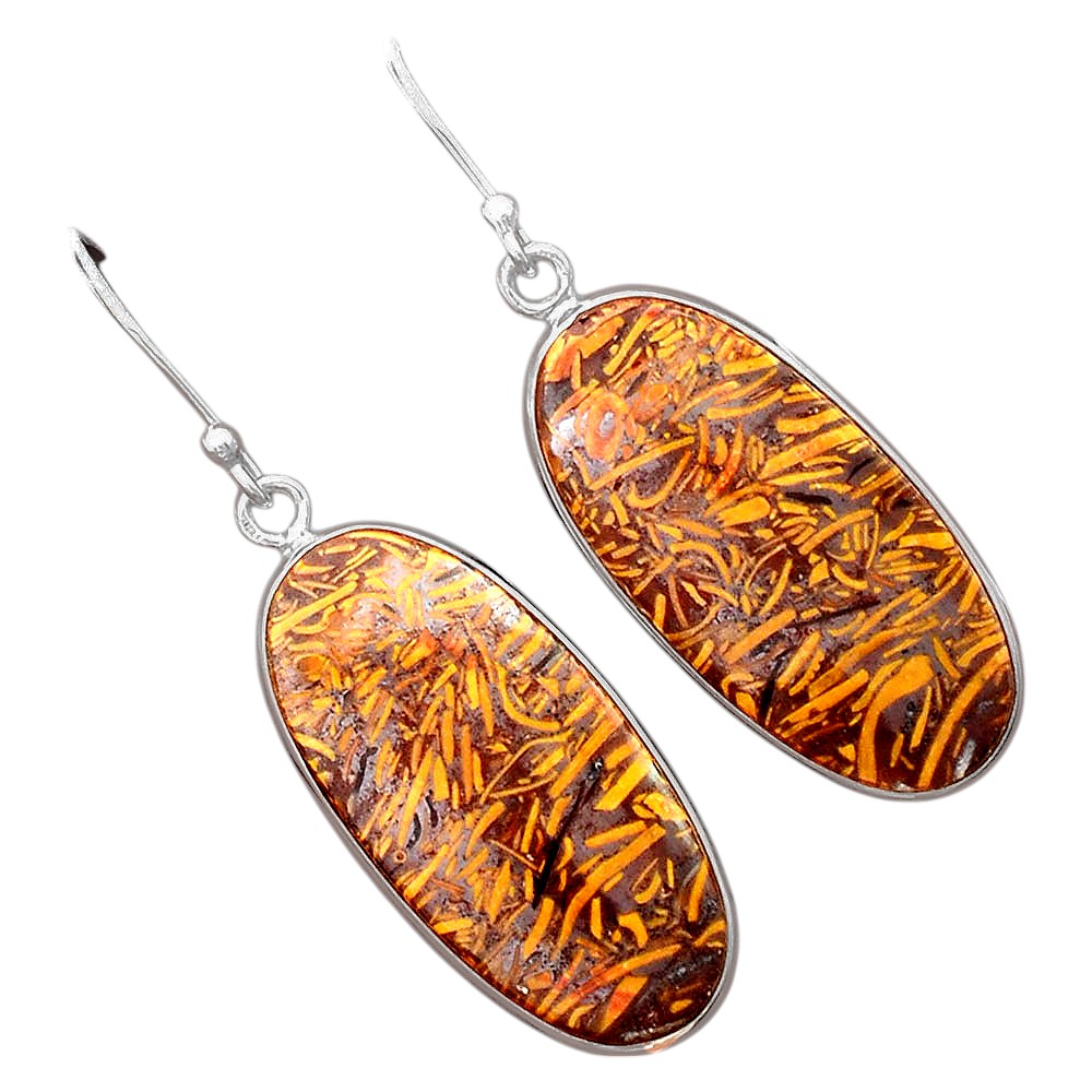 Natural Coquina Fossil Jasper India Earrings E-1001 SDE87870