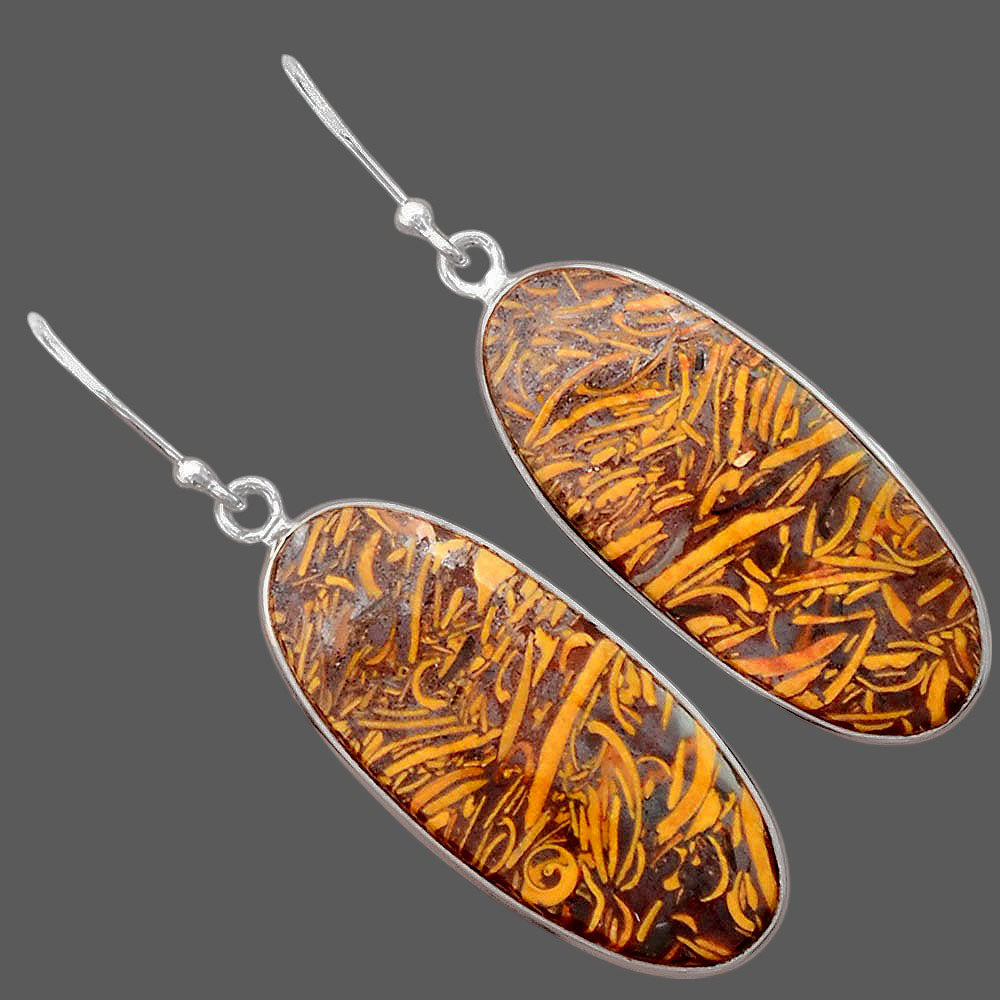 Natural Coquina Fossil Jasper India Earrings E-1001 SDE87882