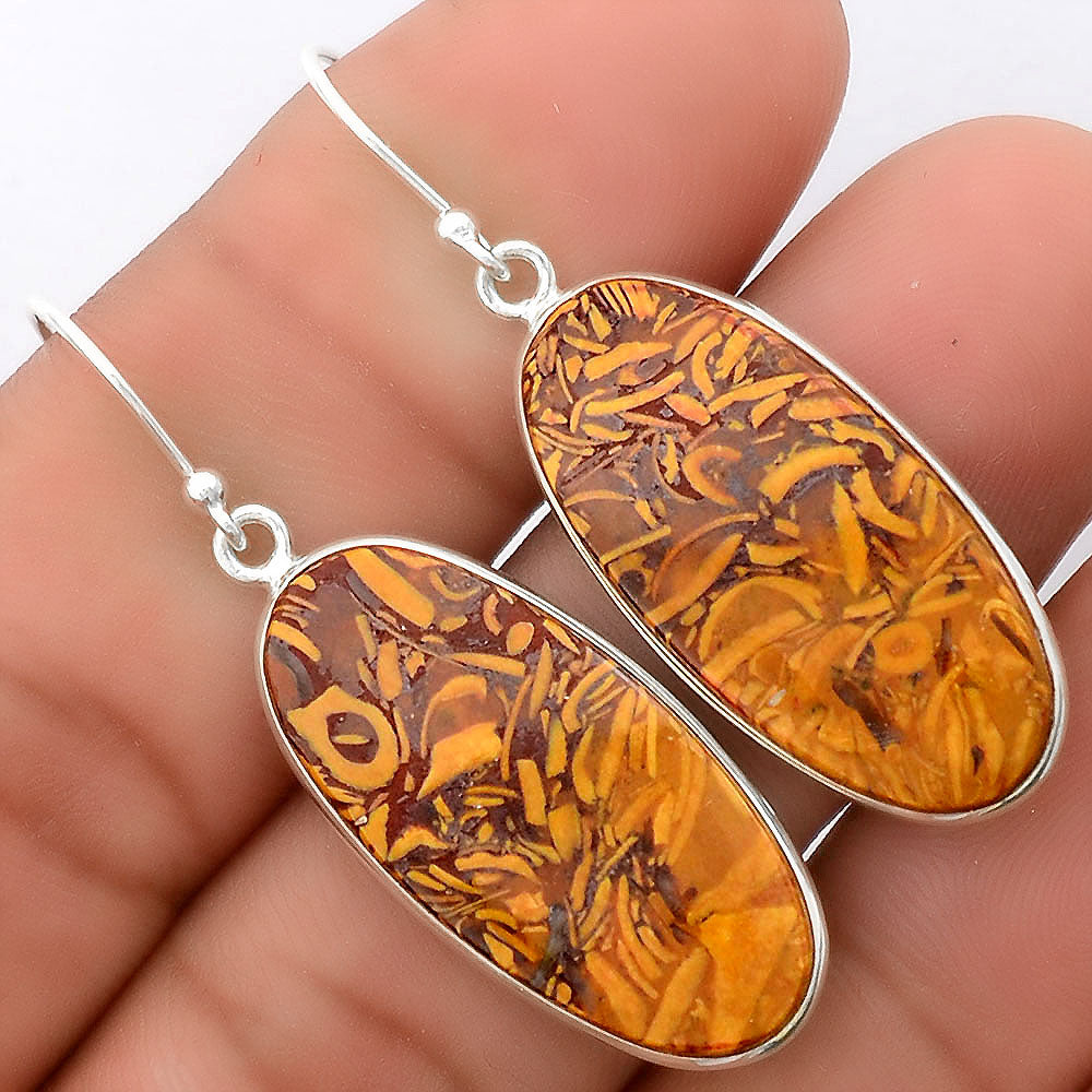 Natural Coquina Fossil Jasper India Earrings E-1001 SDE87887