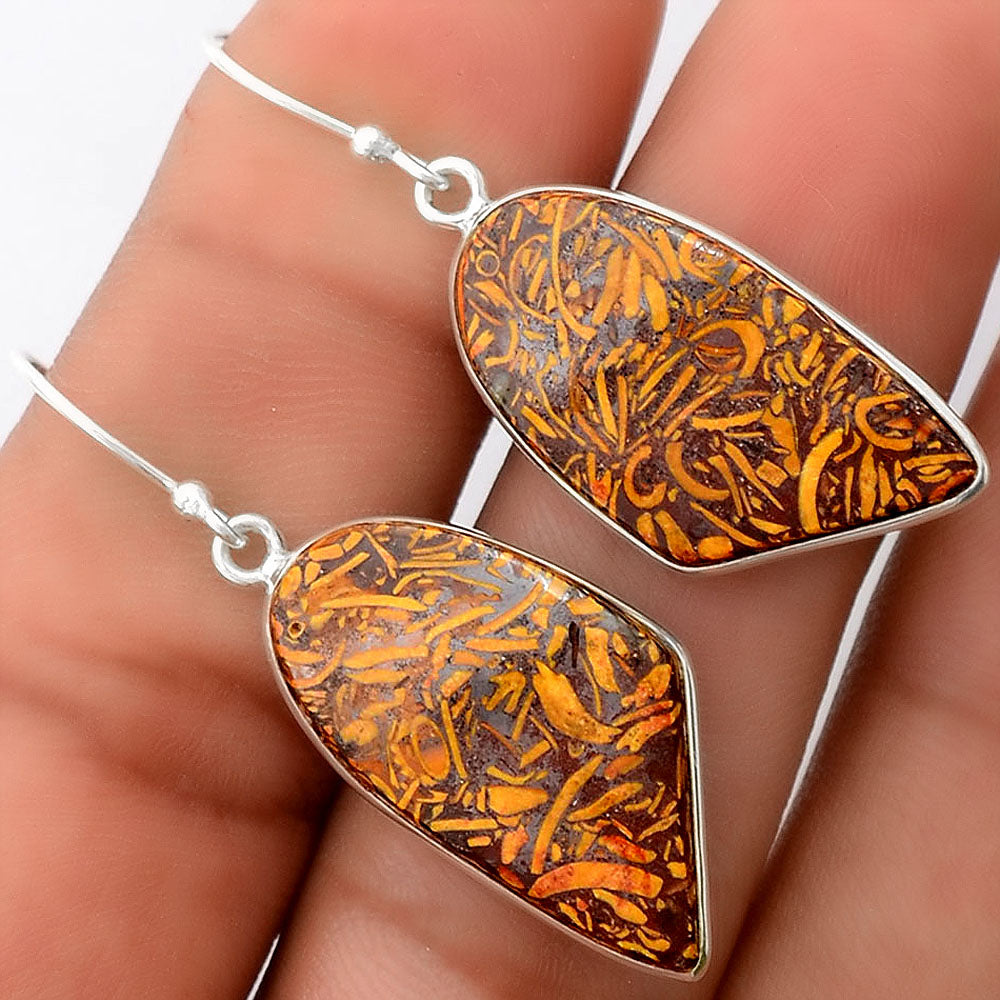 Natural Coquina Fossil Jasper India Earrings E-1001 SDE87900