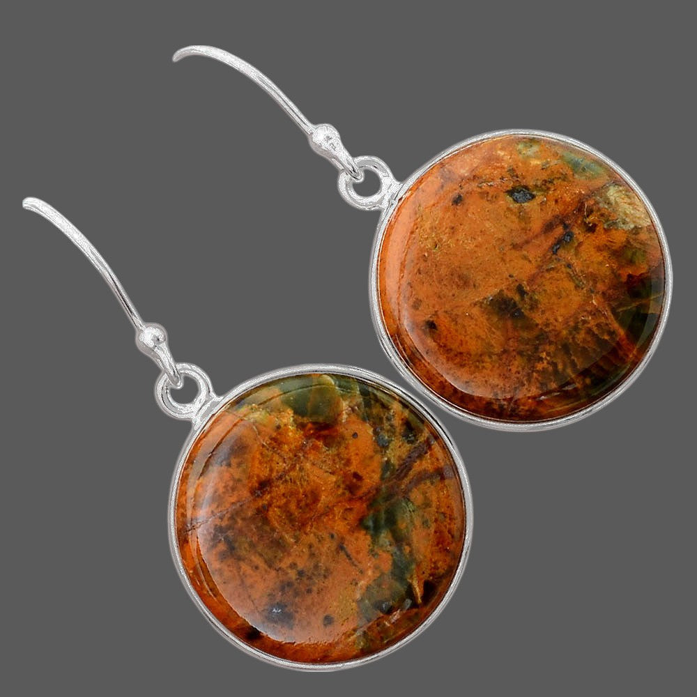 Natural Turkish Rainforest Chrysocolla Earrings E-1001 SDE87946