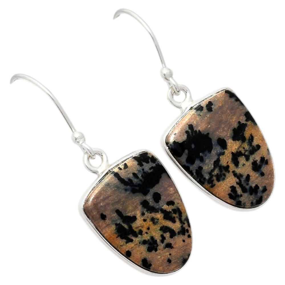 Natural Russian Honey Dendrite Opal Earrings E-1001 SDE87954