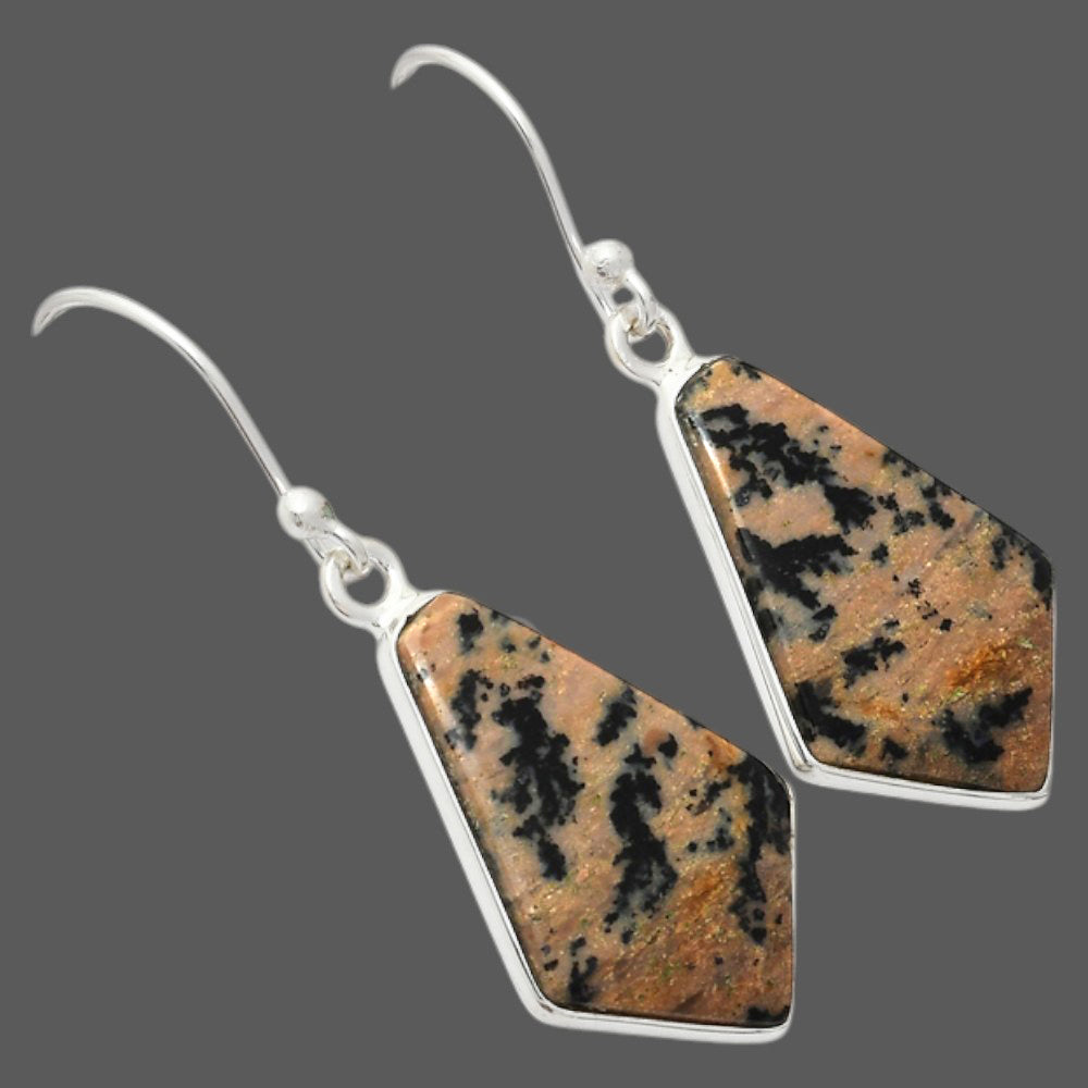 Natural Russian Honey Dendrite Opal Earrings E-1001 SDE87964