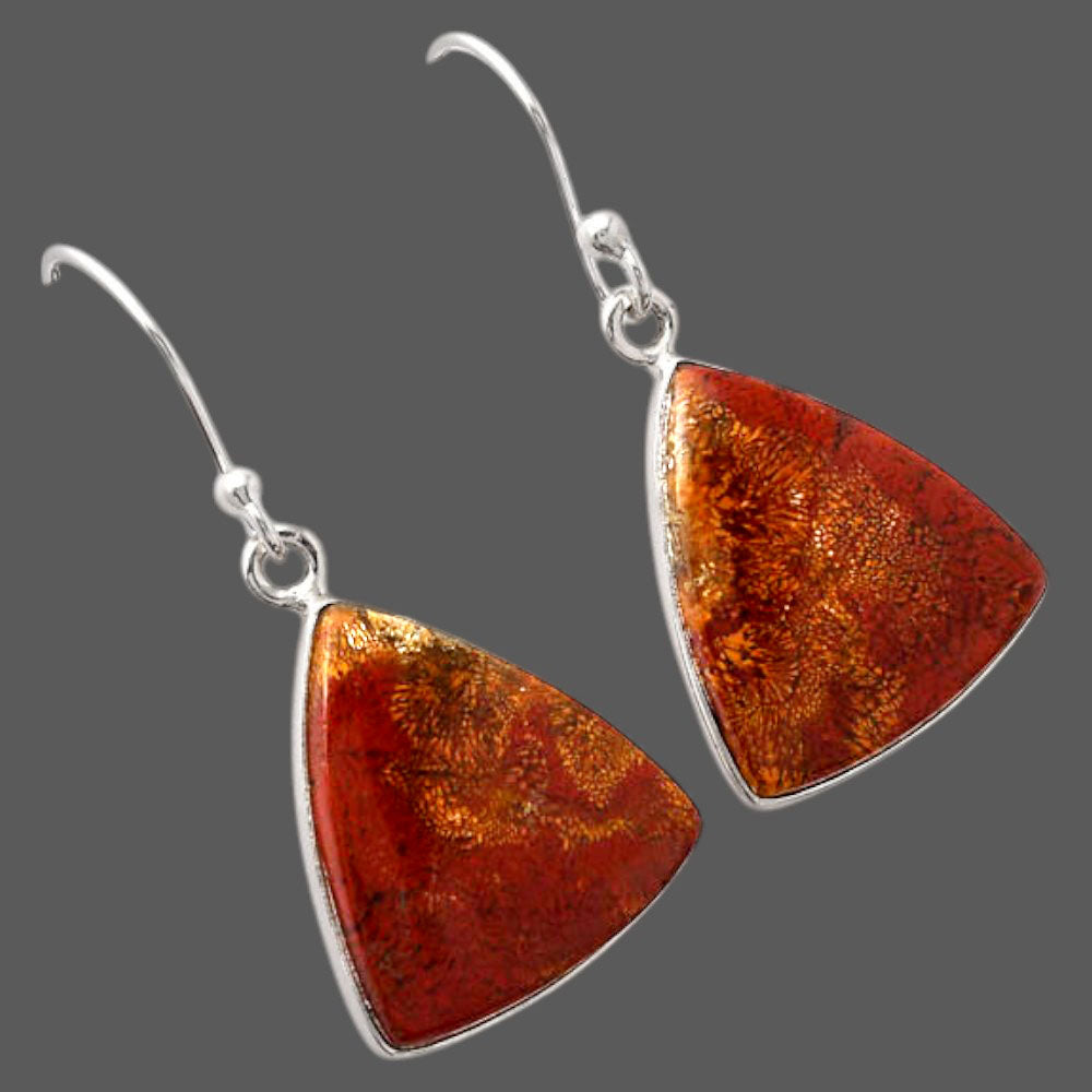 Natural Red Moss Agate Earrings E-1001 SDE88060