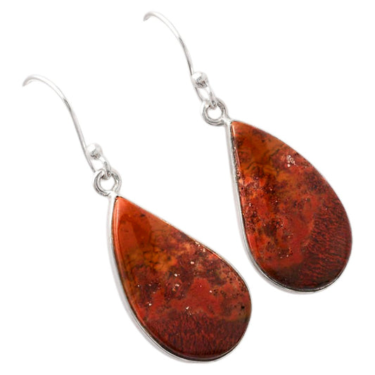 Natural Red Moss Agate Earrings E-1001 SDE88078
