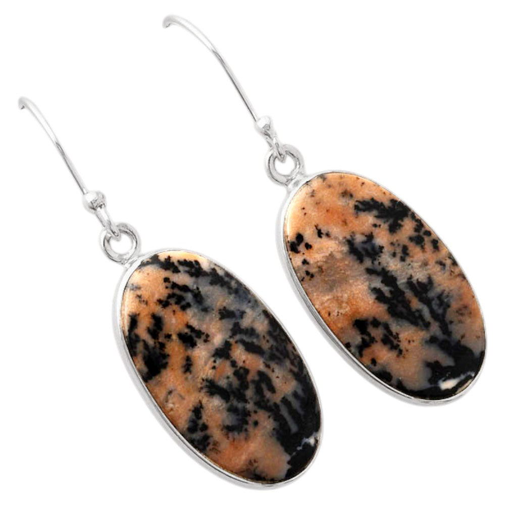 Natural Russian Honey Dendrite Opal Earrings E-1001 SDE88106