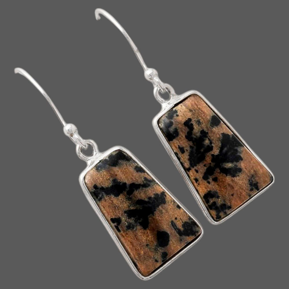 Natural Russian Honey Dendrite Opal Earrings E-1001 SDE88135