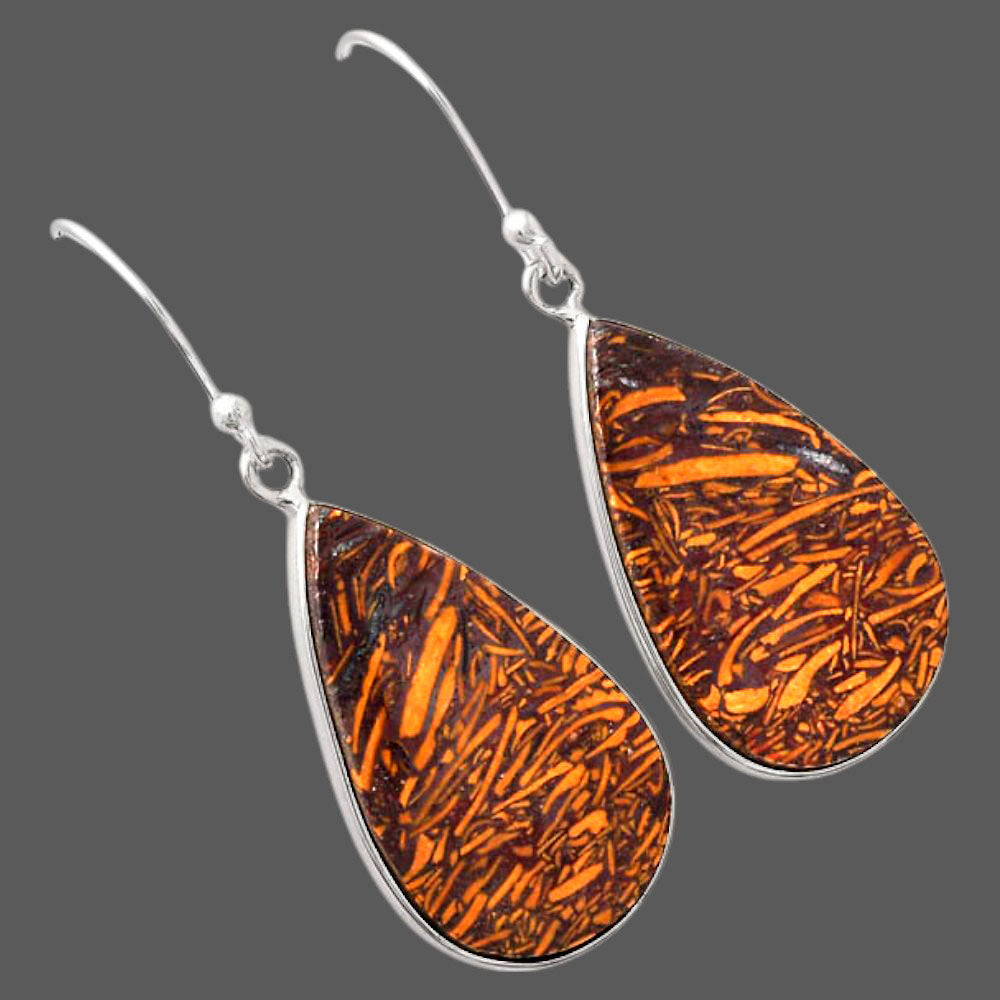 Natural Coquina Fossil Jasper India Earrings E-1001 SDE88220