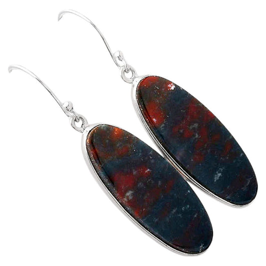 Natural Blood Stone - India Earrings E-1001 SDE88272
